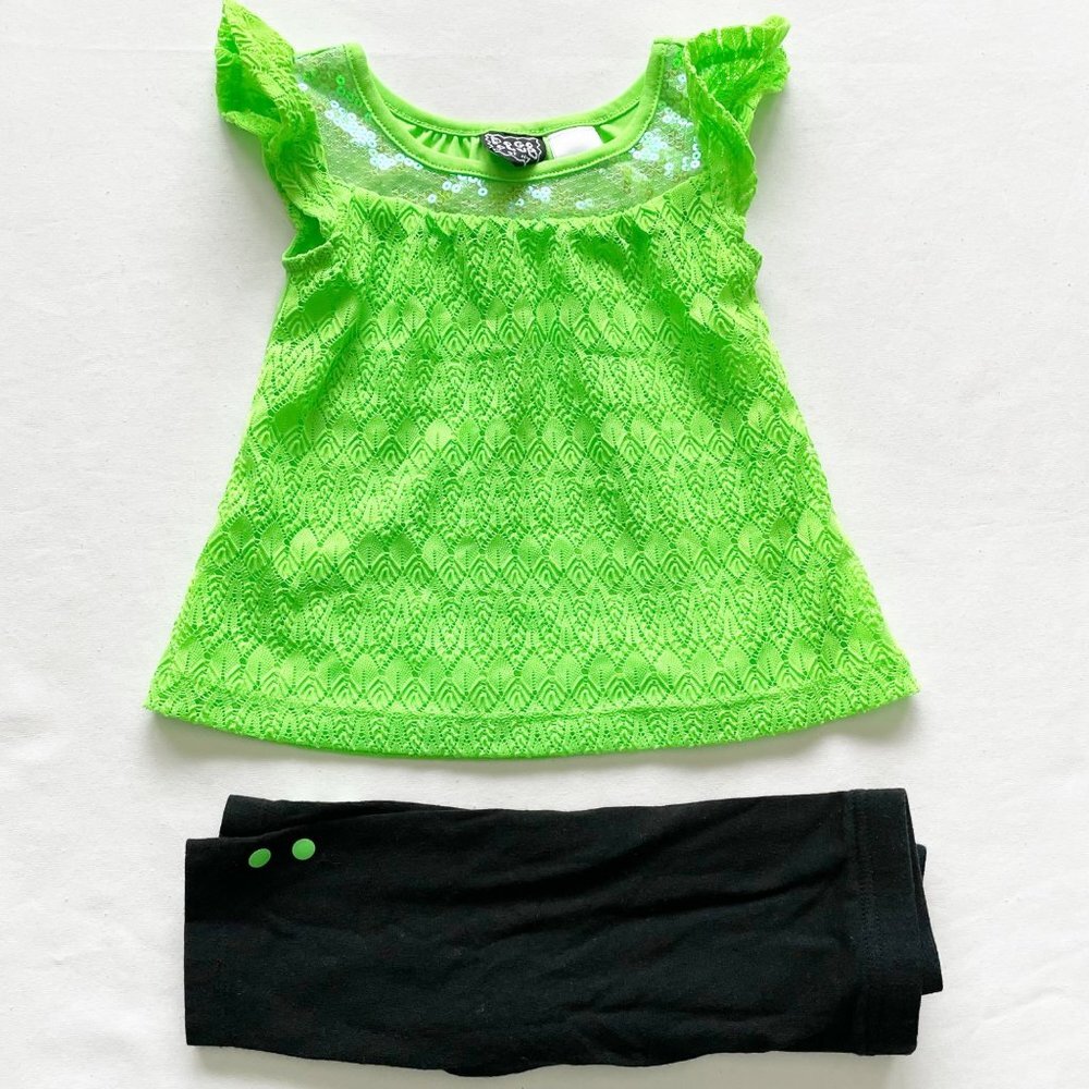 POGO Club of NY Green & Black Outfit 18 Months